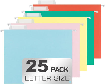 25 Packs Hanging File Folders,Cherry Pink Hanging File Folders Letter Size,Hanging Folders with 1/5-cut Tabs,Hanging Folders for Filing Cabinets, File Organizer Folder for Office,School,Home