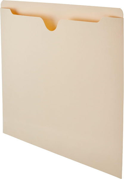 Amazon Basics Reinforced File Jackets, Letter Size, Straight-Cut Tab, 2 Inch Expansion, Manila, 50-Pack