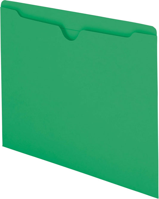 Smead File Jacket, Reinforced Straight-Cut Tab, Flat-No Expansion, Letter Size, Green, 100 per Box (75503)