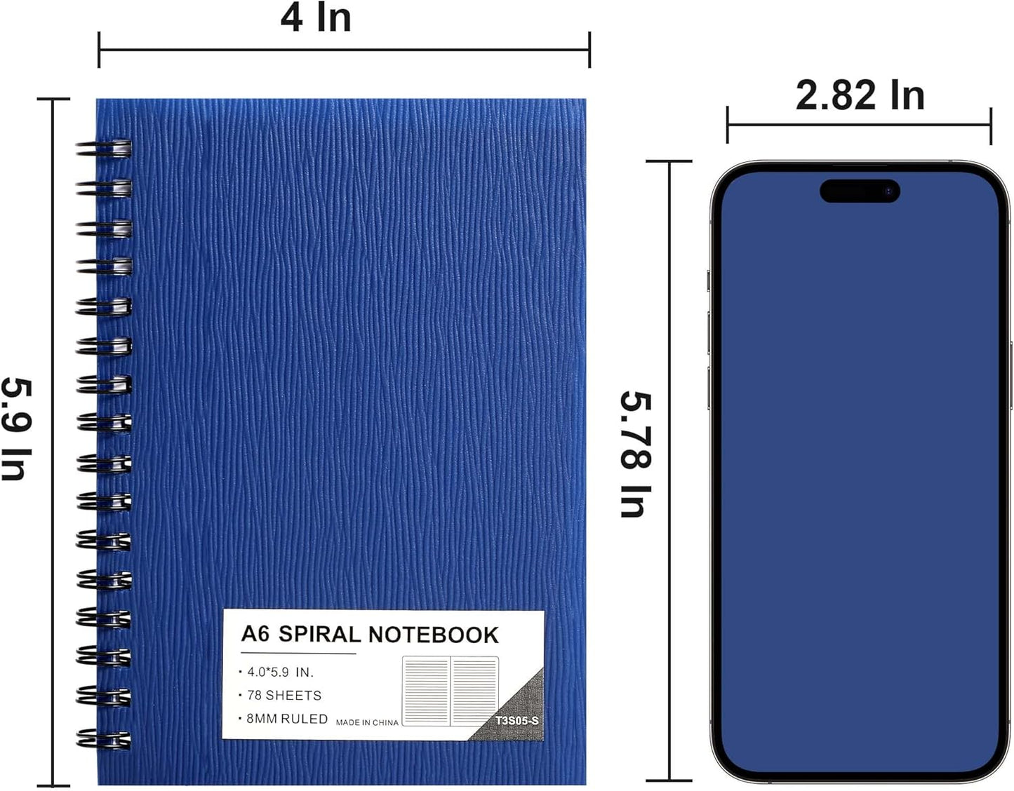 FLYING EAGLE 3 PCS Small Spiral Notebooks 4x6, A6 Cute Mini Journal Plastic Hardcover 8mm Ruled Notebook, Yellow 234 Sheets/468 Pages, 3 Pack Small Ruled Notebooks for School Work