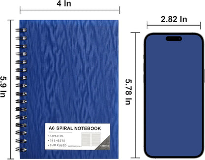 FLYING EAGLE 3 PCS Small Spiral Notebooks 4x6, A6 Cute Mini Journal Plastic Hardcover 8mm Ruled Notebook, Yellow 234 Sheets/468 Pages, 3 Pack Small Ruled Notebooks for School Work