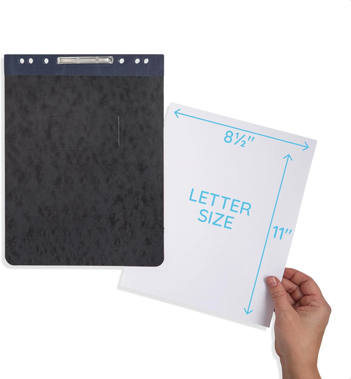 25 Blue Summit Supplies Report Covers with Sliding Bar Fastener - Black Pressboard Report Covers, Letter Size, Durable 2'' Capacity Business Report Covers