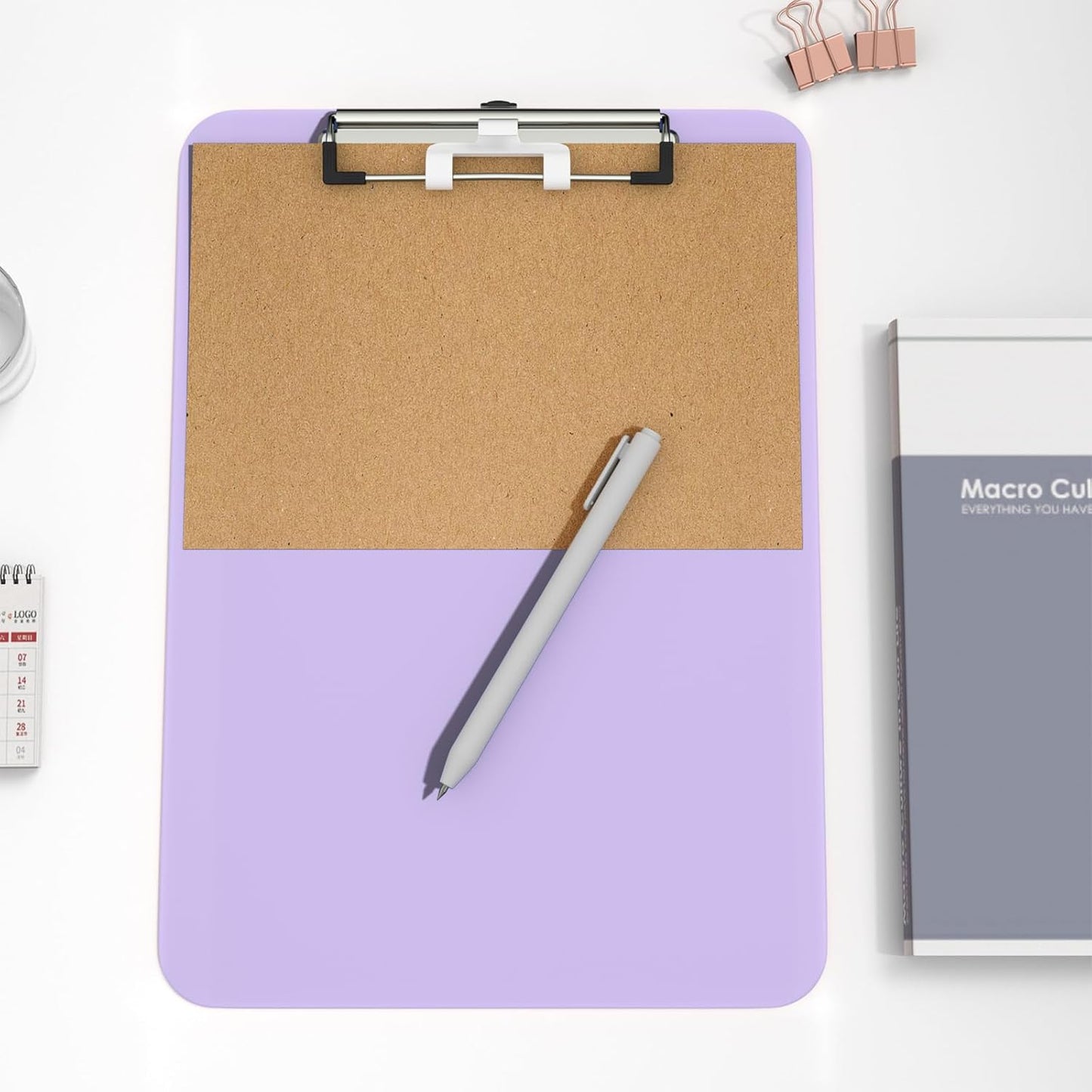 Hongri Plastic Clipboard, White 8.5x11" Clipboard, A4 Letter Size Clipboards for Nurses, Students, Office and Women, Clipboard with Pen Holder and Low Profile Clip, Size 12.5 x 9 Inch(White)