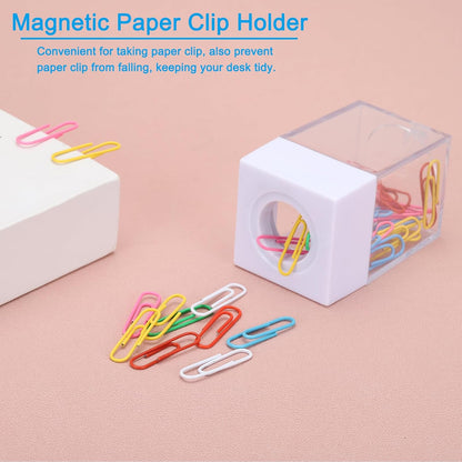 PATIKIL Magnetic Paper Clip Holder Dispenser, Large Capacity Paper Clip Organizers with Magnetic Top for Desk Supplies, Office, Classroom, Home, Purple