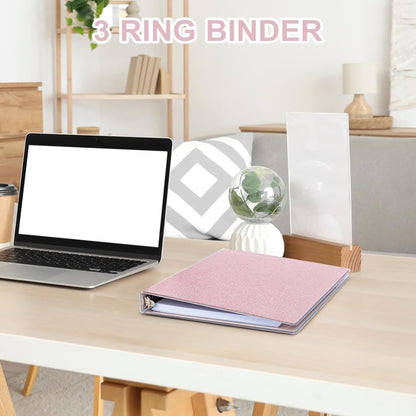 EYROZILL 3 Ring Binders 1 Inch Round Rings Binder Gold Binder Holds 8.5" x 11" Letter Size 300 Sheets, Waterproof, Gold
