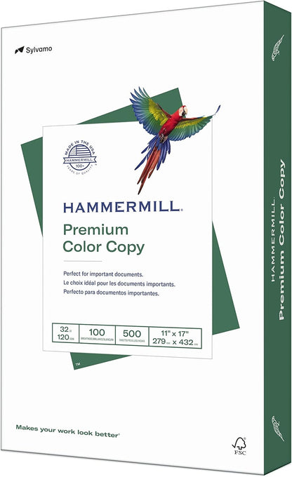 Hammermill Printer Paper, Premium Color 32 lb Copy Paper, 8.5 x 11-1 Ream (500 Sheets) - 100 Bright, Made in the USA, white (102630)