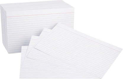 Amazon Basics Ruled Lined Index Cards for Study, Notes and Recipes, White, 3" x 5", 1,000 Count (10 Pack of 100)