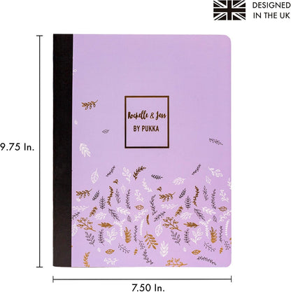 Pukka Pad, Composition Notebooks - 3 Pack of Journals Featuring 140 Pages of College Ruled 80GSM Paper with Sturdy Cover Stock - 9.75 x 7.5in - Bloom