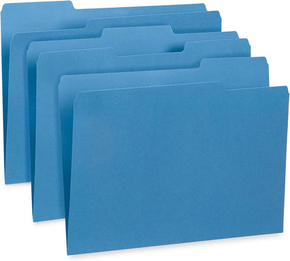 File Folder, 1/3 Cut Tab, Letter Size, Yellow, Great for Organizing and Easy File Storage, 100 Per Box