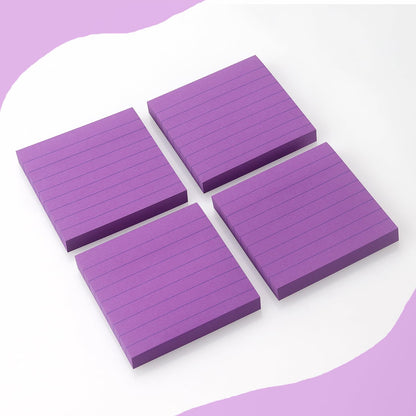 Lined Sticky Notes 3x3 Sticky Notes with Lines Self-Stick Notes Bright Color 4 Pads 90 Sheets/Pad (Pastel)