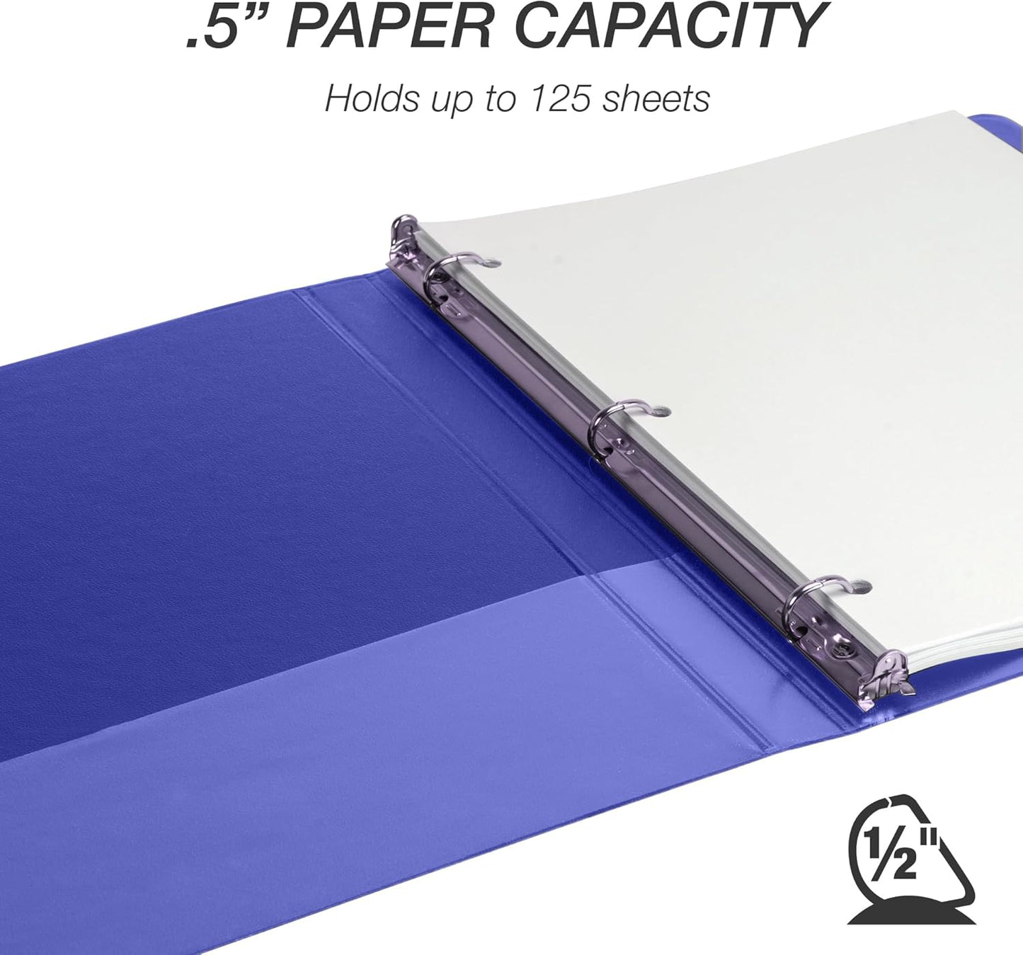 Samsill Durable 4 inch 3 Ring Binder, D Ring Binder, 100% Recycled Chipboard, Black, 2 Pack