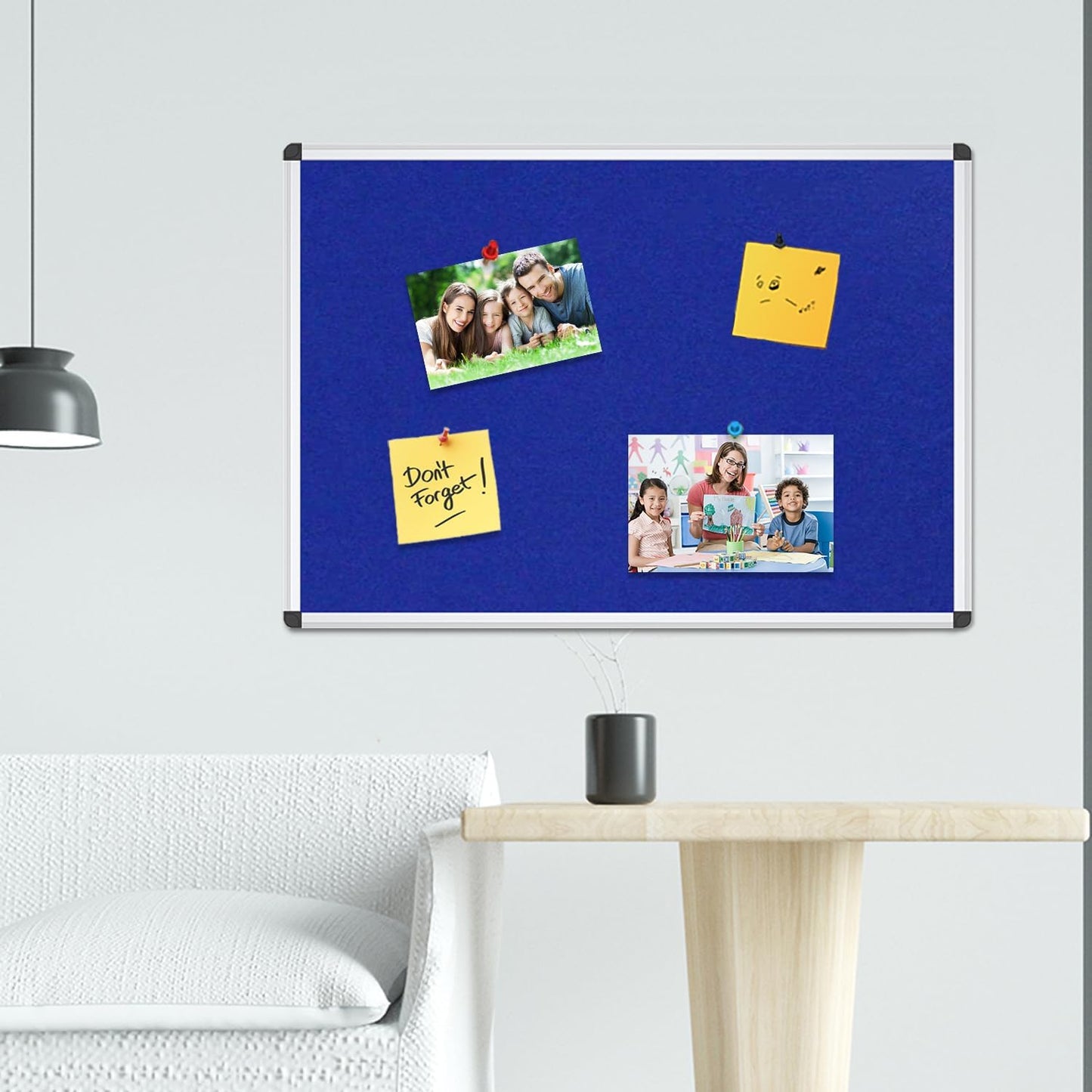 VIZ-PRO Large Fabric Bulletin Board/Foldable Notice Board Felt Gray, 60 X 48 Inches, Silver Aluminium Frame
