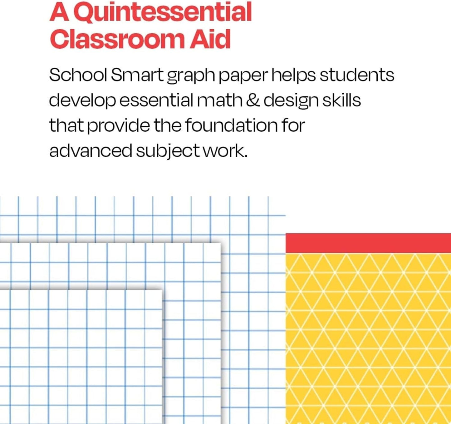 School Smart Double Sided Graph Paper, 8-1/2 x 11 Inches, 1/2 Inch Rule, White, Pack of 500 - 085279