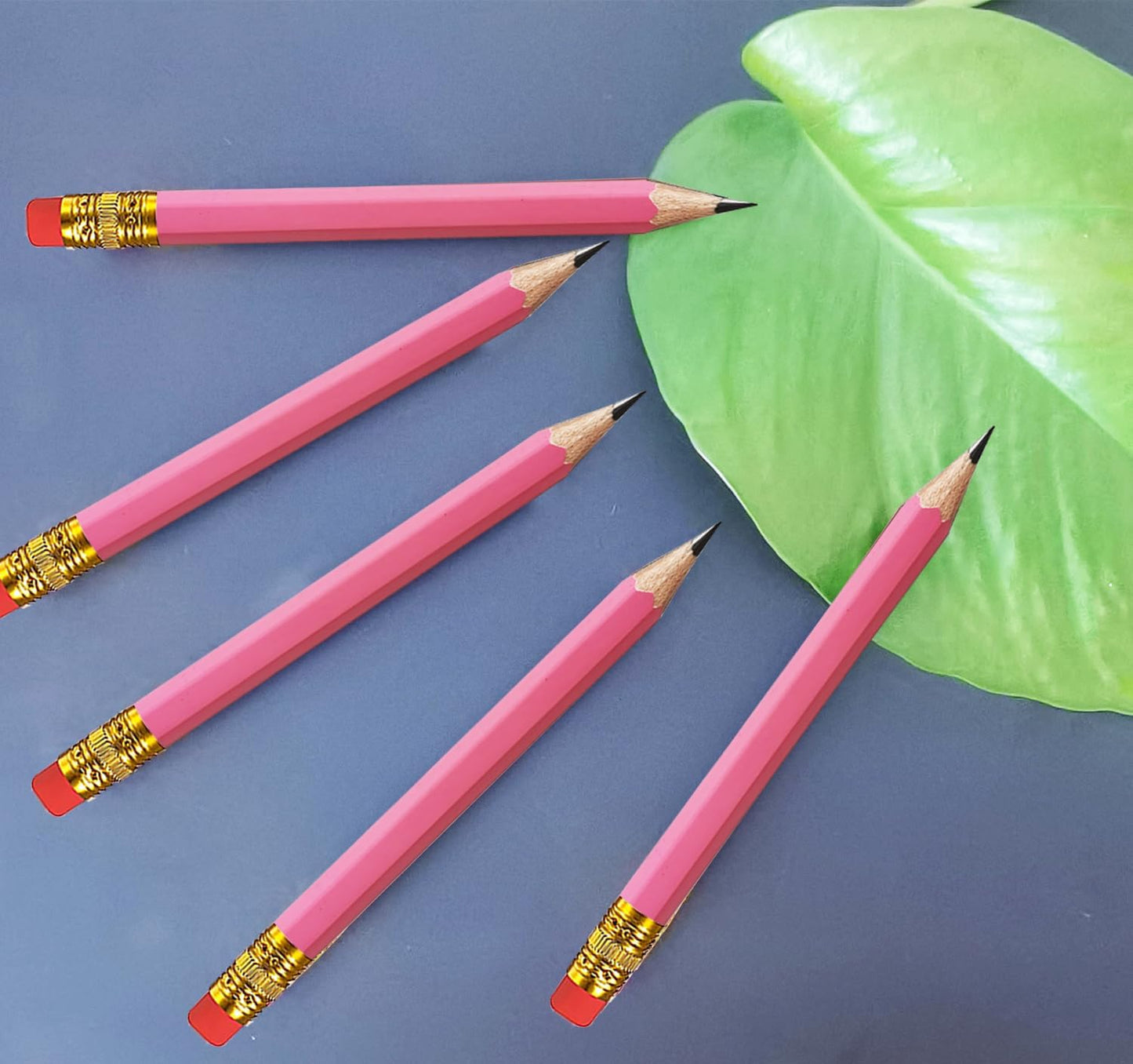 Adhere 25pcs Golf Pencils with Eraser Pre sharpened Hexagon half Wooden Pencils Graphite 2B for Golf Event Scoring,Classroom,Wedding,Company Meetings,Pew, Pocket (Nature)