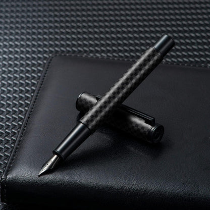 Hongdian Matte Black Forest Rollerball Pen with Schmidt Black Ink Refill, Classic Design with Metal Case for Business Signature