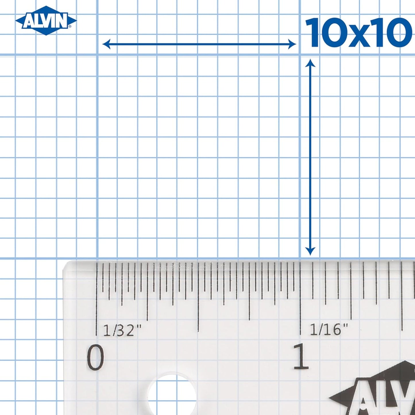 ALVIN Cross Section Graph Paper Pad 8.5" x 11" Model 1422-5 Versatile Drafting and Architecture Paper Acid-Free 10 x 10 Inches Grid - 50-Sheet, 8.5 x 11 Inches