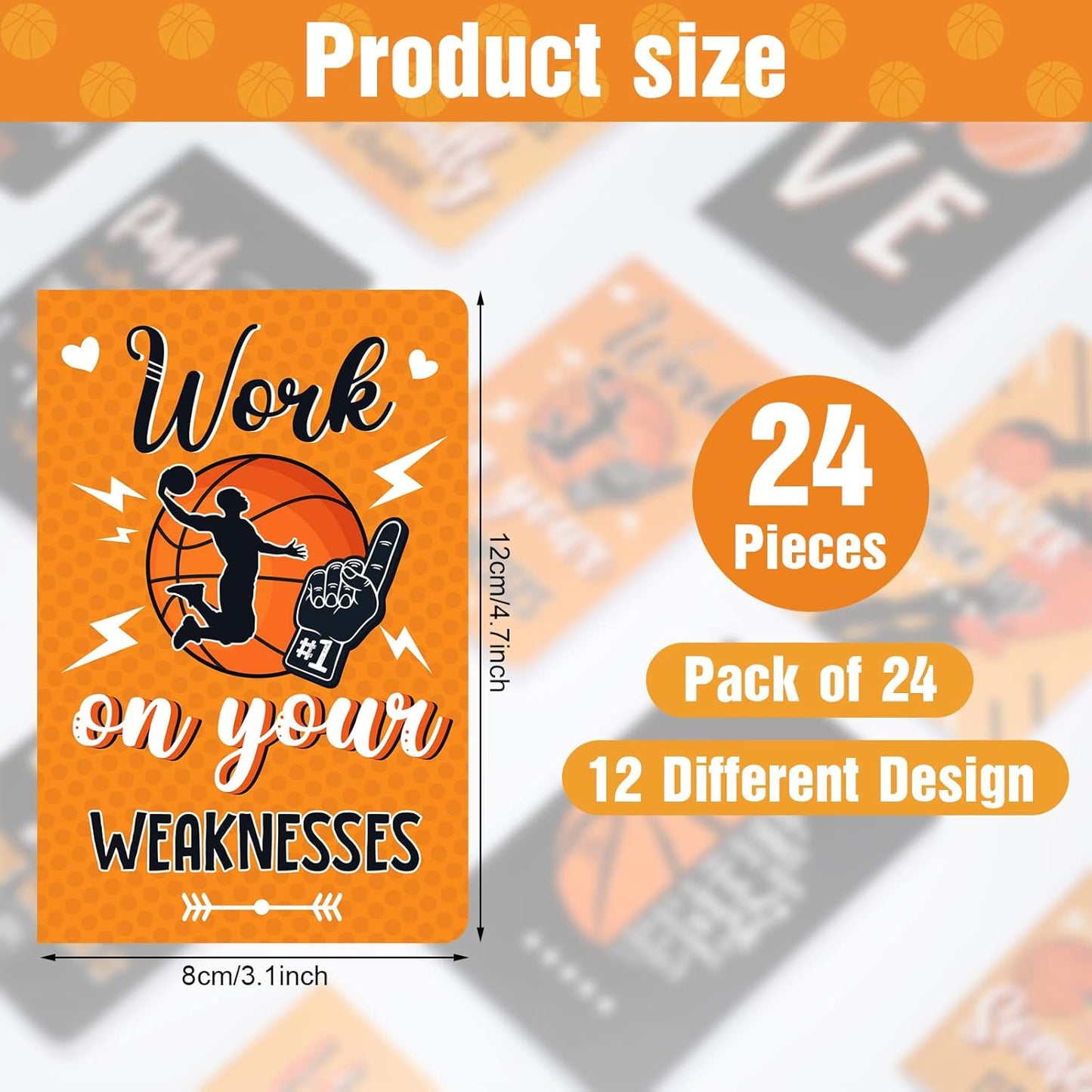 Sabary 24 Pieces Mini Basketball Inspirational Notepad Basketball Party Favor Small Memo Spiral Journal Notebook Pocket for Kid Teenager Classroom Birthday Party Supplies Sports Gift Bulk Prizes