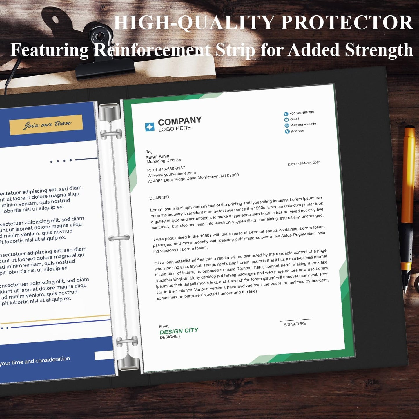 Page Protectors for 3 Ring Binder, Sheet Protectors 8.5 x 11 Inch, 200 Per Box Clear Sheet Protectors for 3 Ring Binder, Plastic Sleeves for Paper 8.5x11 Heavy Duty, Top Load & Reinforced 3-Hole.