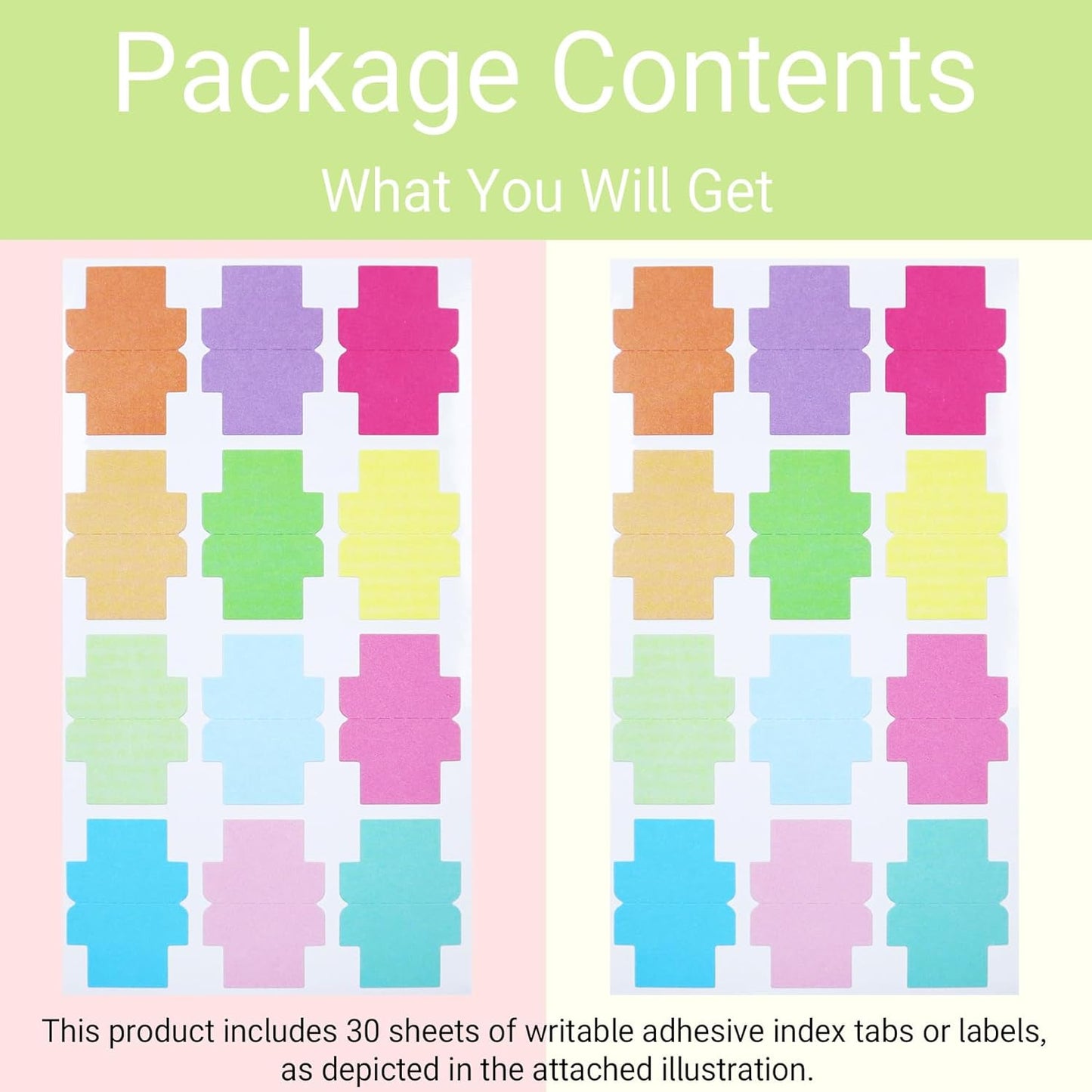 360 Pieces Sticky Blank Monthly Index Tabs Double-Sided Page Markers, Self-Adhesive & Writable Notes Flags for Labeling/Marking/Planing - Multi