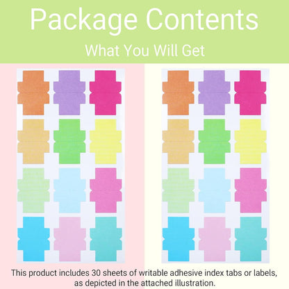 360 Pieces Sticky Blank Monthly Index Tabs Double-Sided Page Markers, Self-Adhesive & Writable Notes Flags for Labeling/Marking/Planing - Multi