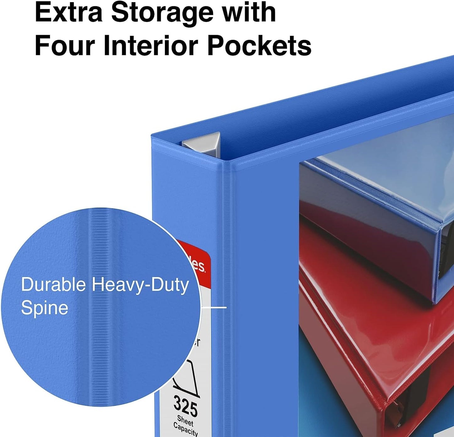 Staples Heavy-Duty 2-Inch D-Ring View Binder, Reinforced Spine, Holds Up to 450 Sheets, Gray, for Office & School