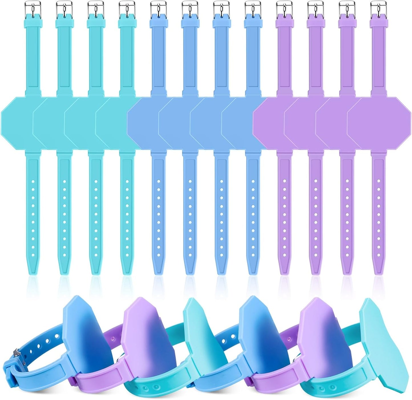 Geyee 9 Pcs Silicone Memo Wrist Band Wearable Nurse Notepad in Watch Shape Reusable Erasable to Do List Silicone Wrist Band for Veterinarian Nurse Gift, Turquoise, Lilac, Blue