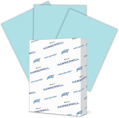 Hammermill Colored Paper, 24 lb Blue Printer Paper, 8.5 x 11 - Made in the USA, Pastel Paper, 103671R-1 Ream (500 Sheets)