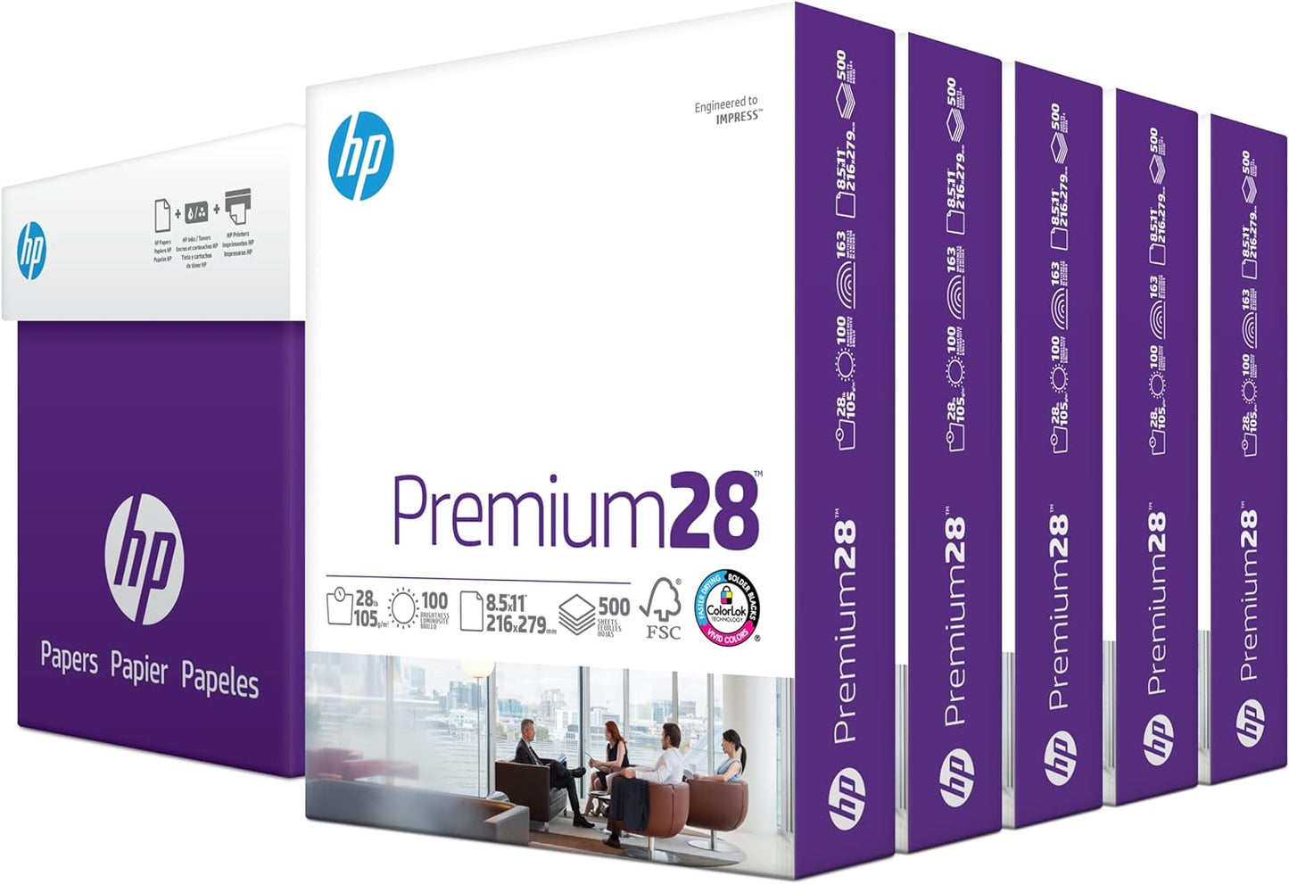 HP Printer Paper | 8.5 x 11 Paper | Premium 24 lb | 1 Ream - 500 Sheets | 100 Bright | Made in USA - FSC Certified | 112400R