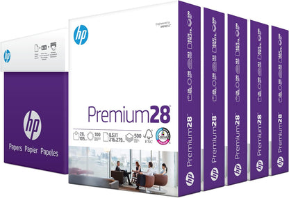 HP Printer Paper | 8.5 x 11 Paper | Premium 24 lb | 1 Ream - 500 Sheets | 100 Bright | Made in USA - FSC Certified | 112400R