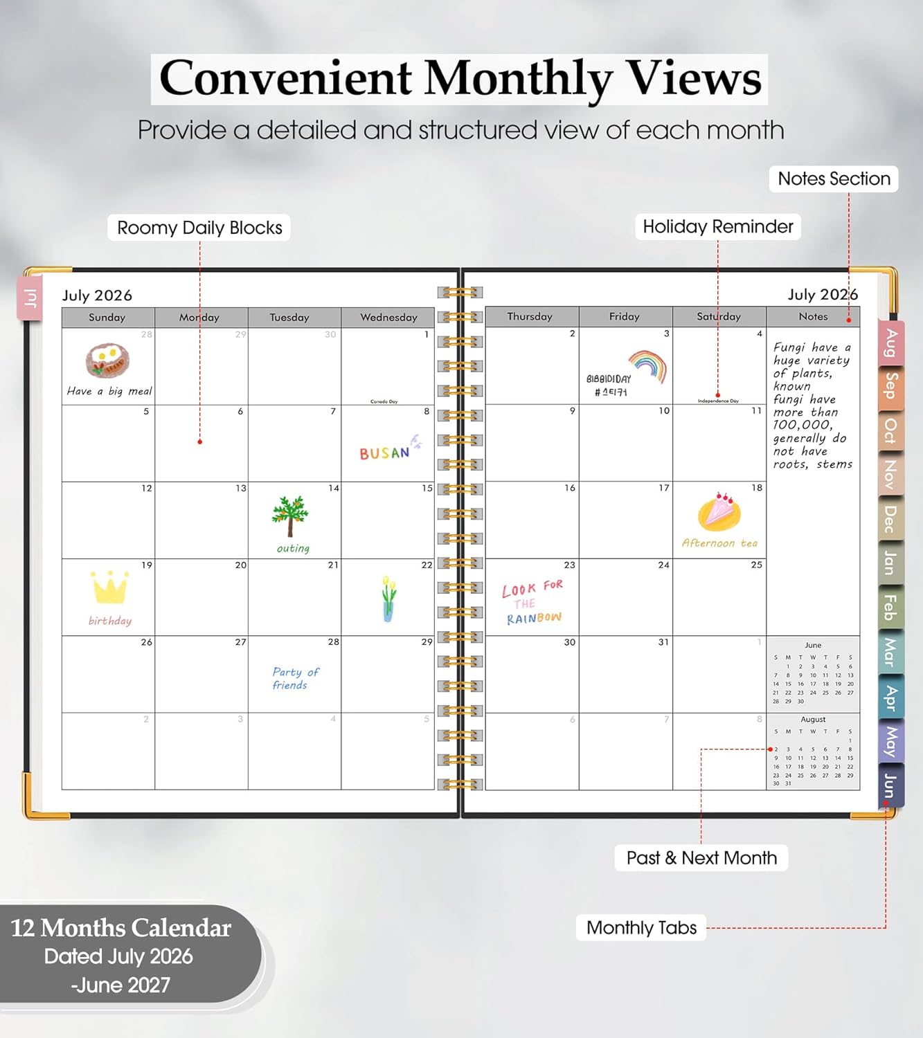 2026 Planner, Weekly and Monthly Calendar Planner from January 2026 - December 2026, 8.5" x 11" Hardcover Leather Hourly Appointment Book with Tabs, Spiral Daily Planners for School Work Home, Green