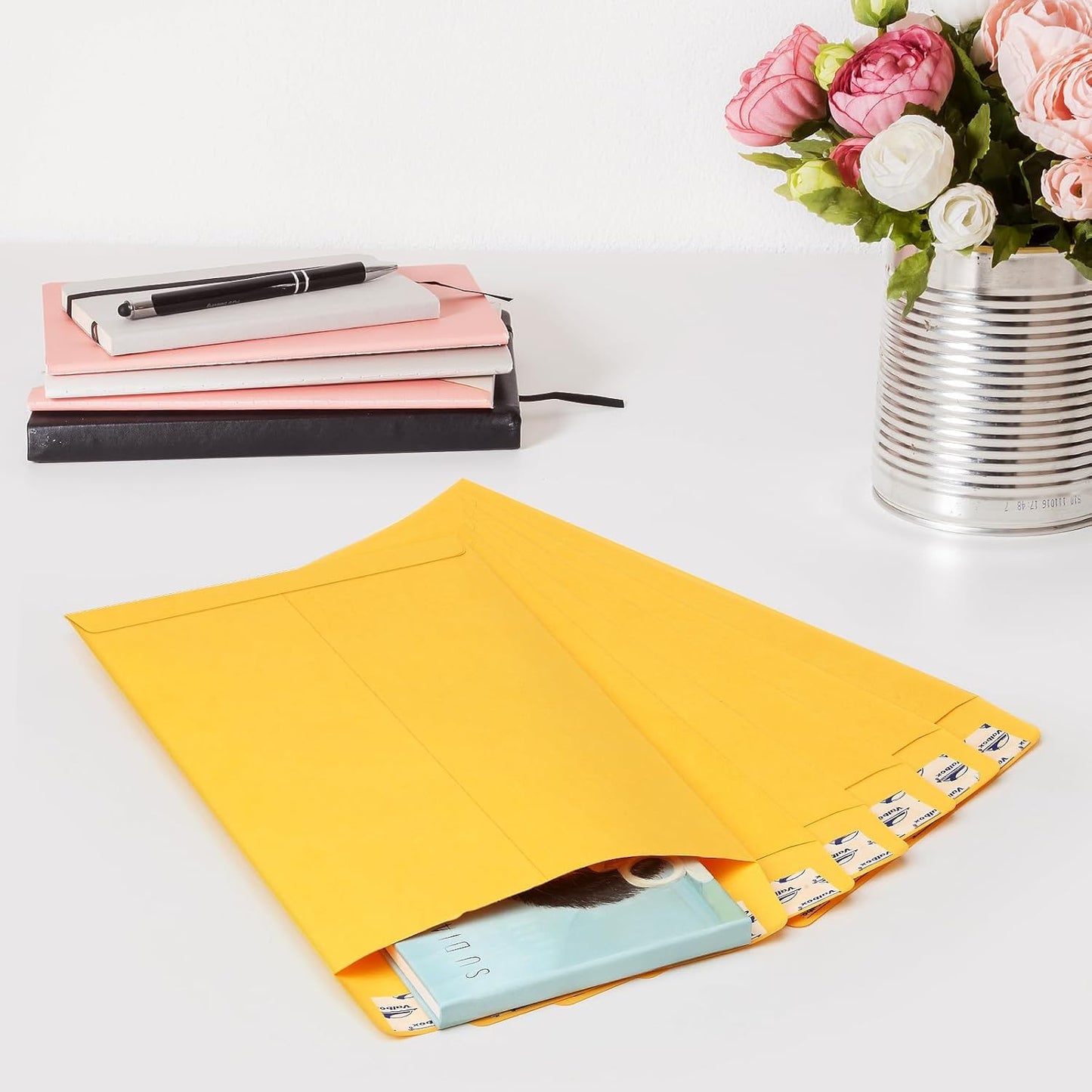 ValBox 6x9 Self Seal Security Catalog Envelopes 250 Count Small White Envelopes for Mailing, Storage and Organizing