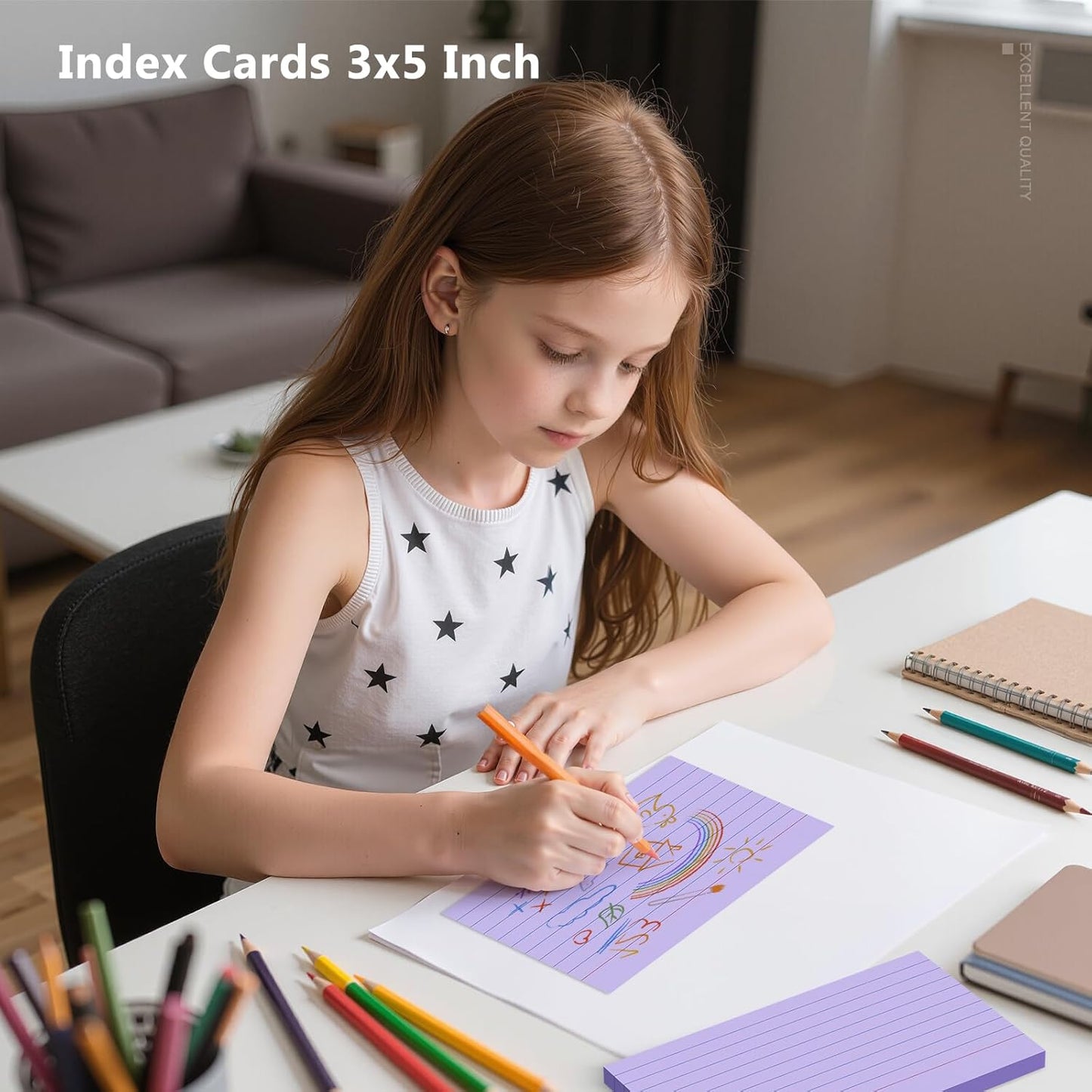 600 Count Index Cards 3 x 5 Inch Green Lined Flash Cards Ideal for Studying and To-do-List, Portable Note Cards Taking for Students and Teachers, Flash Card Styled for Home, Office or School Use