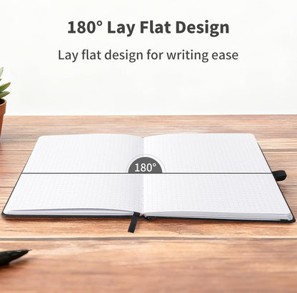 Heture Hardcover Notebooks, A5 Lined Journals Notebook for Writing 160 Pages, 8.2 x 5.5 inch, Classic Ruled Notebooks for College/Work/Travel (Lined-3 Pack, Black)