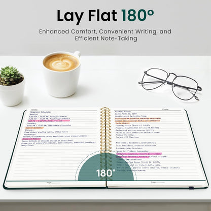 ZOTIA Lined Spiral Journal for Women, A5 Cute Hardcover College Ruled Notebook for Work, School & Note Taking, Aesthetic Writing Journal, 140 Pages (5.8" x 8.3"), Blue Floral