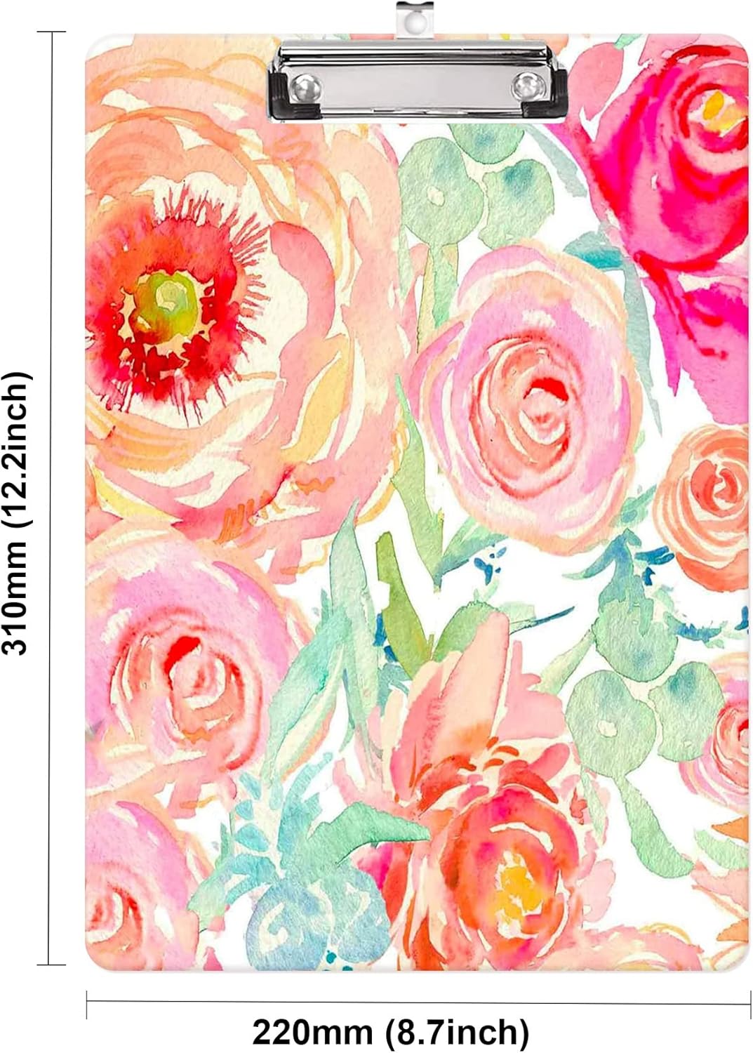 Fashion Clipboard, A4 Letter Size Wooden Decorative Clipboards for Teacher, Nurse, Doctor,Student and Kids, Cute Design for Standard Size 12.2" x 8.9" (C-Pink Purple Marble)
