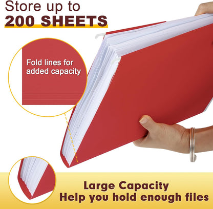 HERKKA Hanging File Folders, 30 Pack Reinforced Letter Size Hanging Folders, Designed for Bulky Files, Filing Cabinet, 1/5-Cut Adjustable Tabs (Blue)