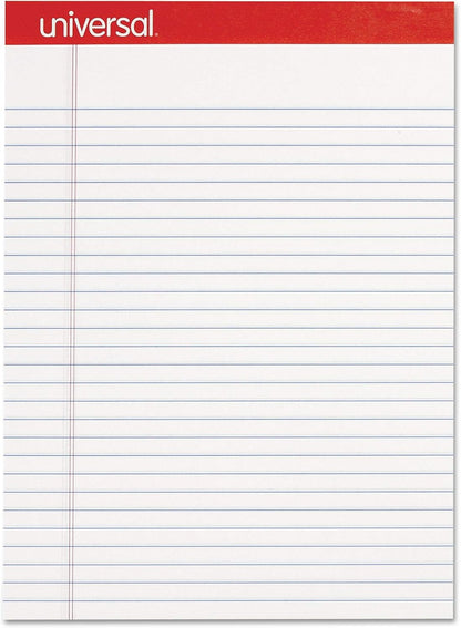 Universal 20630 Perforated Edge Writing Pad, Legal Ruled, Letter, White, 50 Sheet (Pack of 12)