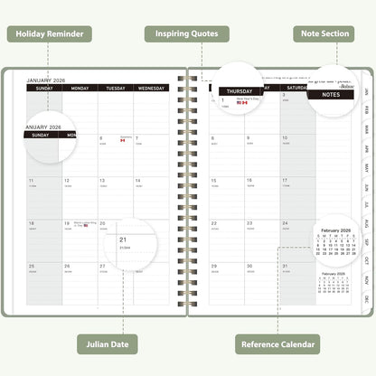 Planner 2026-2027, Weekly and Monthly Academic Year Calendar Planner, July 2026 - June 2027, Daily Agenda Book for Office School Supplies, A5(6.3'' x 8.5'')