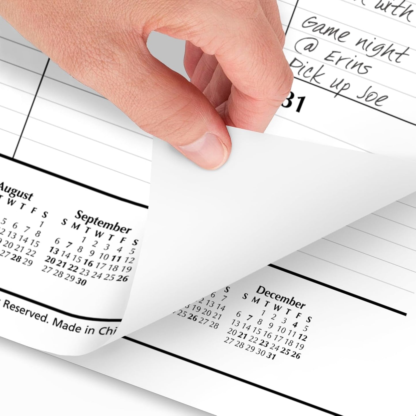 AT-A-GLANCE 2026 Desk Calendar, Desk Pad, Monthly, 21-3/4" x 17", Large, Ruled Blocks, 3 Pack (AZSK240026), White