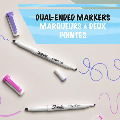 Sharpie S-Note Duo Dual-Ended Creative Highlighters 8/Pkg-Assorted Colors -2154173