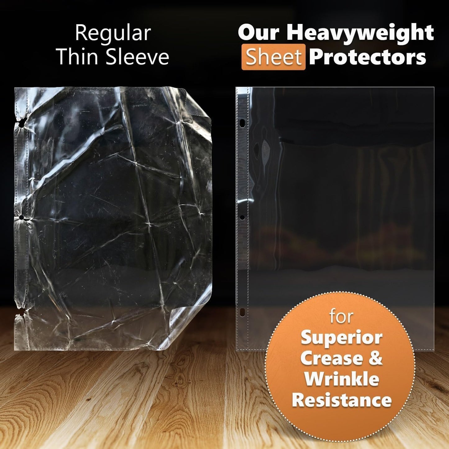 25 Pack of 8.5x11 Heavy Duty Crystal Clear Sheet Protectors for 3 Ring Binder, Plastic Page Sleeve Protectors for Paper Document (25 Pack, 8.5 x 11'' - 1 Pocket)