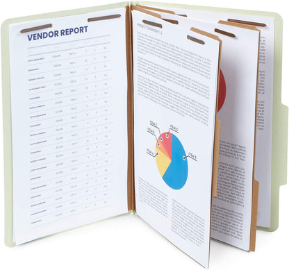 10 Blue Legal Size Classification Folders - 2 Divider 2 Inch Tyvek expansions - Durable 2 Prongs Designed to Organize Standard Law Client Files, Office Reports - Legal Size, 8 3/4 x 14 3/4, 10 Folders