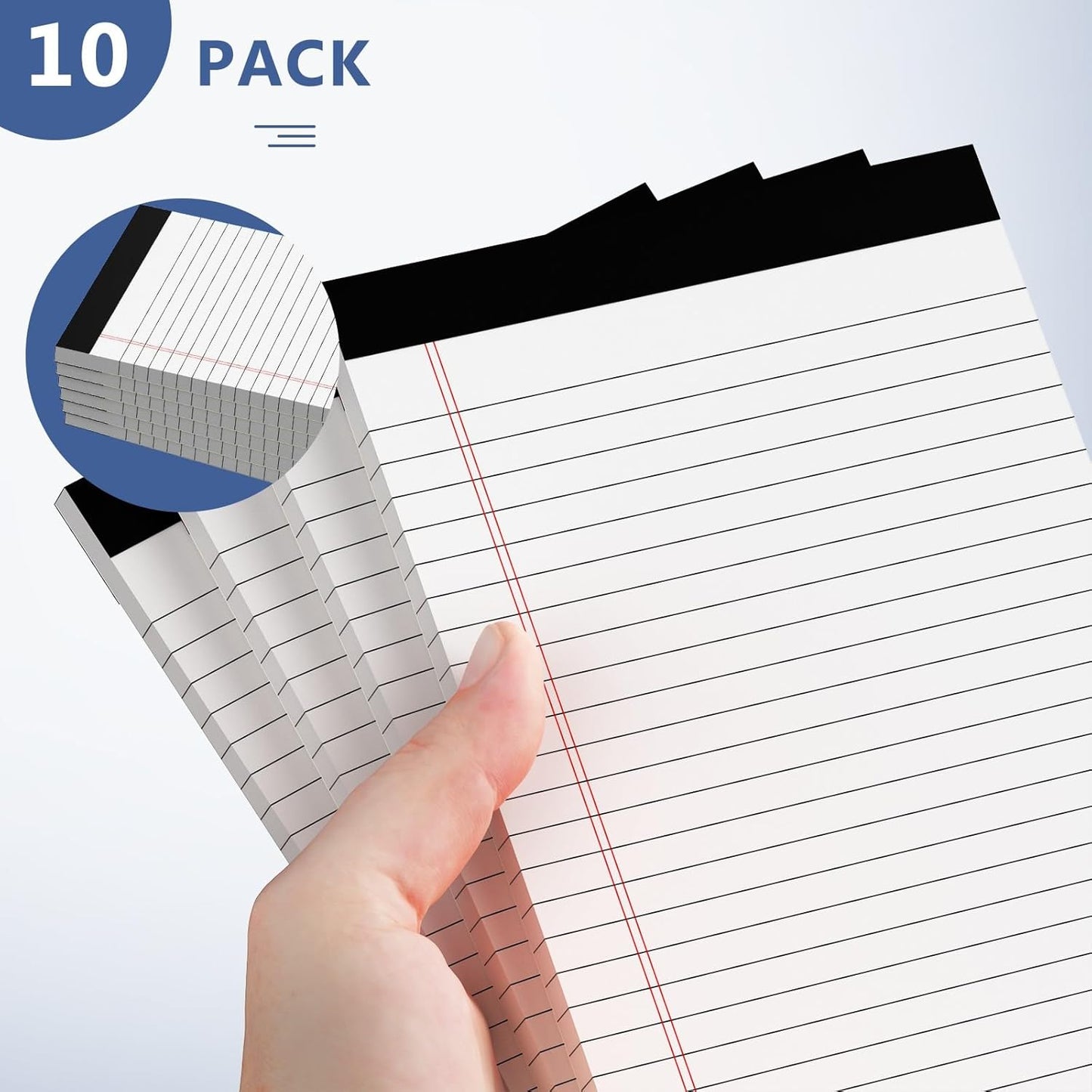 Nichela 5" x 8" Note Pads 6 Pack of Legal Pads Narrow Ruled Notepad with Perforated Notepads 30 Sheets Small Writing Pads 21lb Legal Pad Quality Paper Ideal for Home, Office, or School Use
