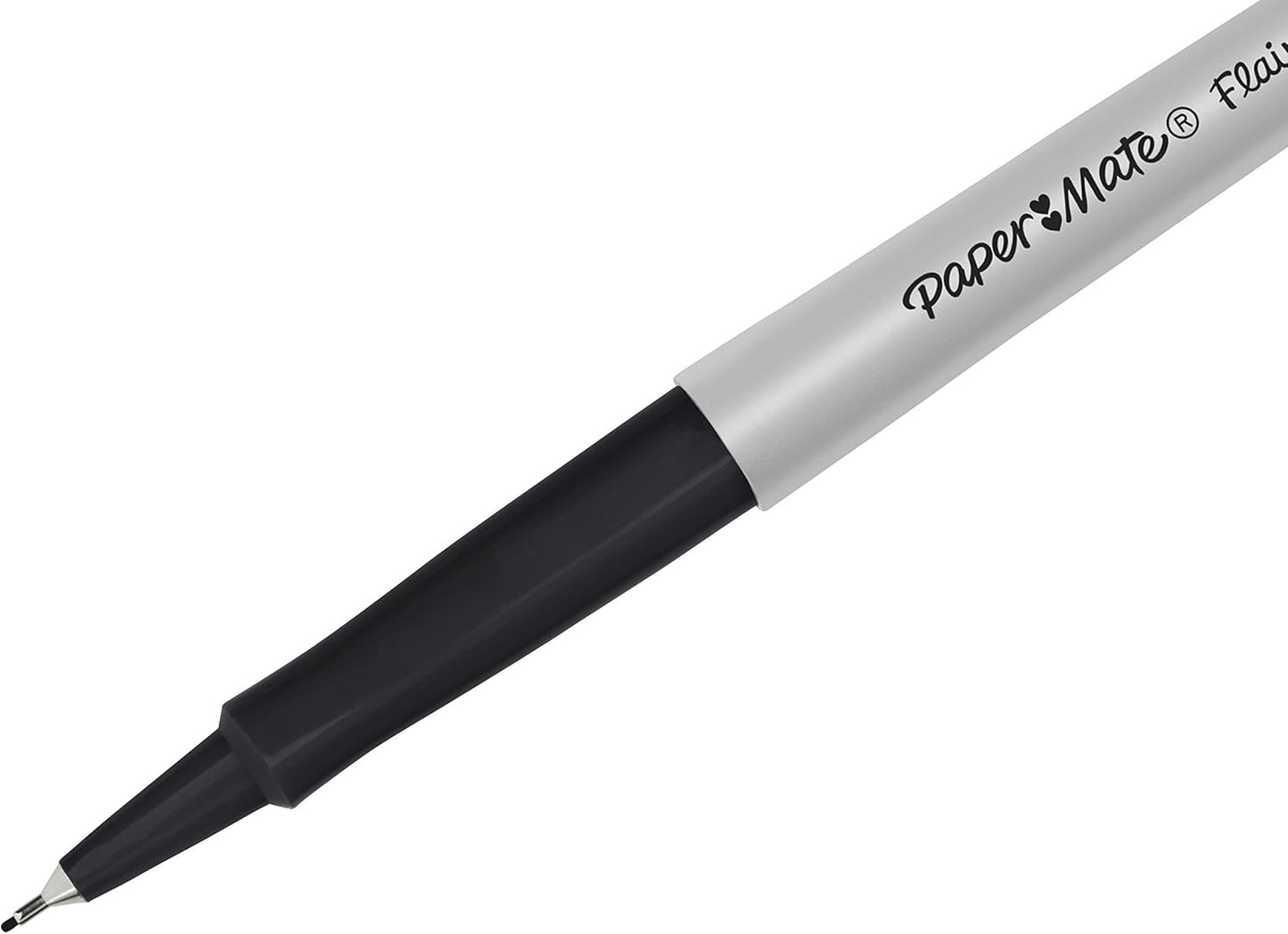 Paper Mate Flair Felt Tip Pens, Ultra Fine Point (0.4mm), Black Ink, 12 Count - Office Supplies, No Bleed, For Precise and Expressive Writing