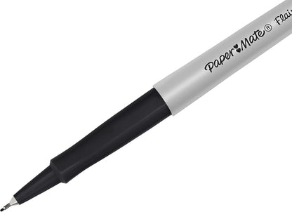 Paper Mate Flair Felt Tip Pens, Ultra Fine Point (0.4mm), Black Ink, 12 Count - Office Supplies, No Bleed, For Precise and Expressive Writing