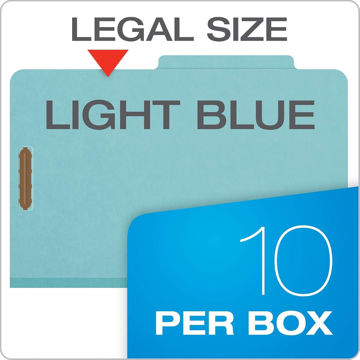 Pendaflex Classification Folders, Standard, 3 Dividers, Embedded Fasteners, 2/5 Cut Tab, Blue, Legal Size, 10/BX (29094)