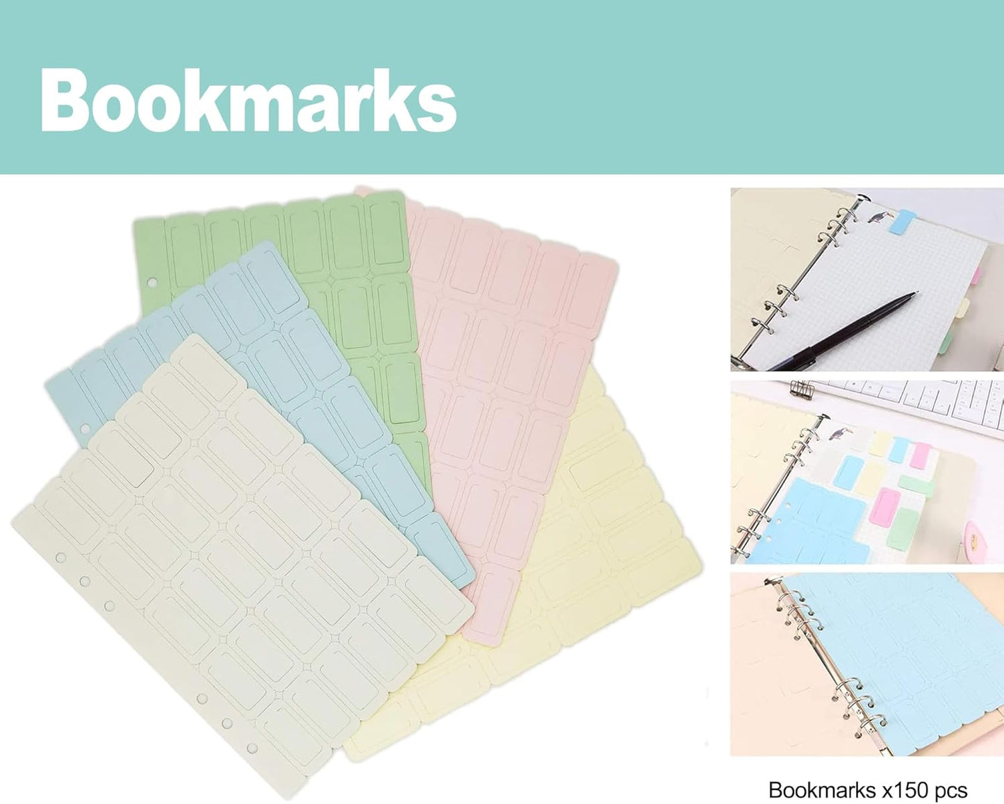 A6 A5 6-Holes Colorful PVC Cover Round Ring View Binder with Snap Button Closure File Folder for Loose Leaf Sheet Protectors Notebook Refill (Pink Daisy, A5 Mini Set) - Colors A