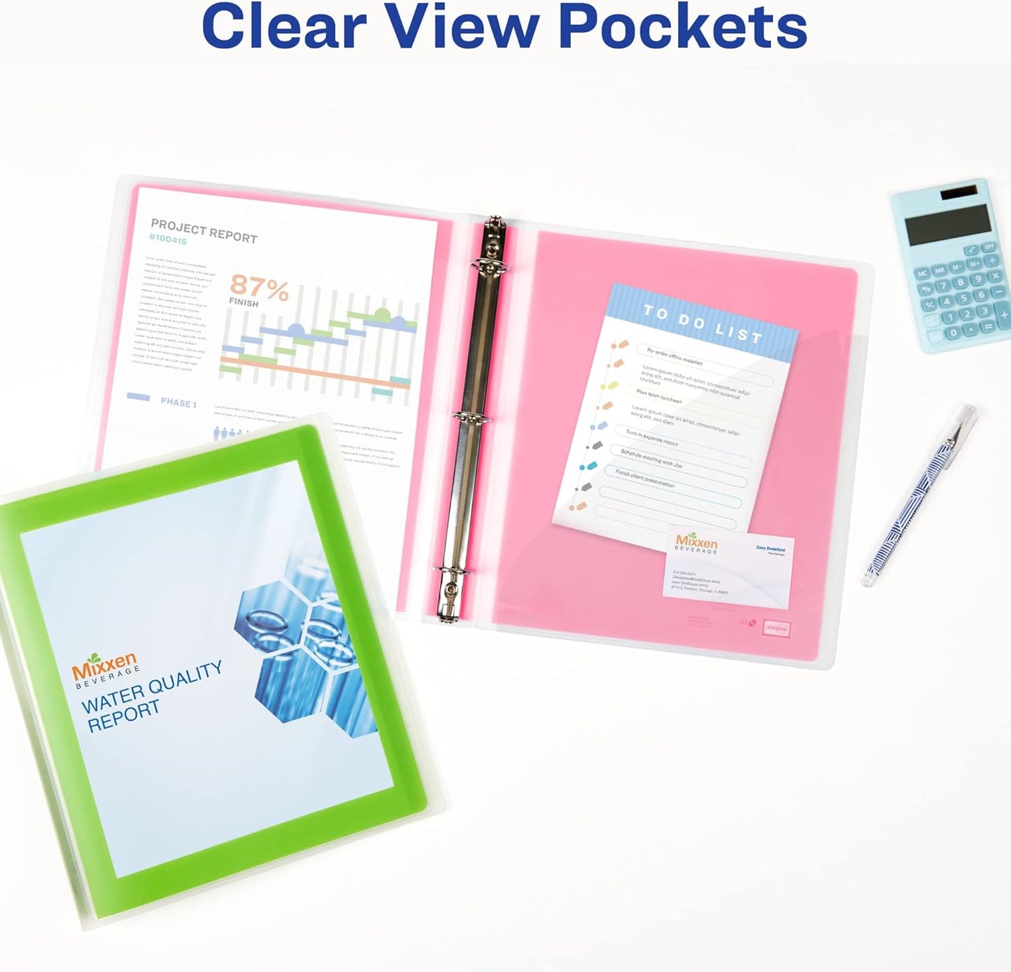 Avery Flexi-View 3 Ring Binder, 1 Inch Round Rings, 1 Chartreuse Green Binder (17608)