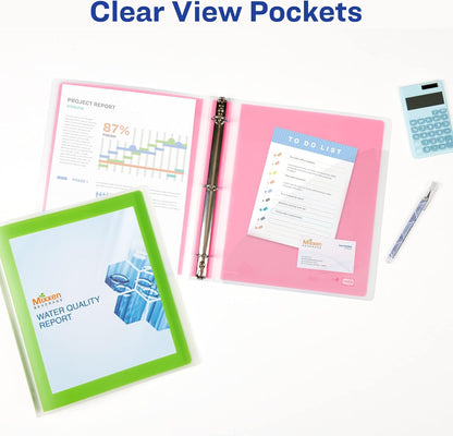 Avery Flexi-View 3 Ring Binder, 1 Inch Round Rings, 1 Red Binder (17606)