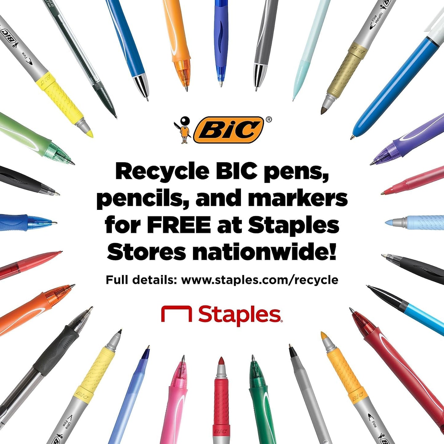 BIC BL11PK Brite Liner Highlighter, Chisel Tip, Fluorescent Pink, Dozen